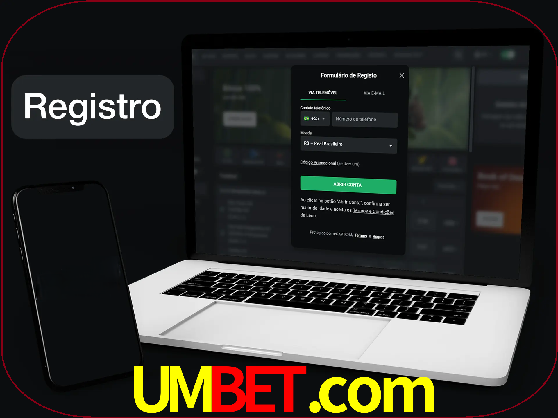 O registro na LeonBet é simples.